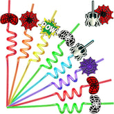 24 spider web party straw set for kids party