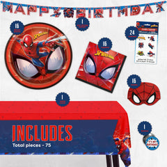 Happy Birthday banner included in Spiderman Birthday Decorations kit