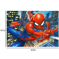 Spiderman stickers included with rug set