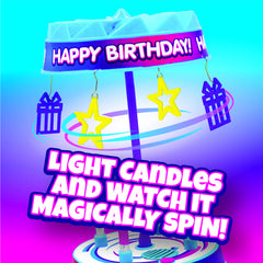 Singing candle on a cake topper from Spincredible Candle