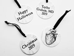 Spine Ornament goth holiday display back text example