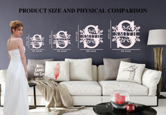 Split letter monogram sign for indoor outdoor use