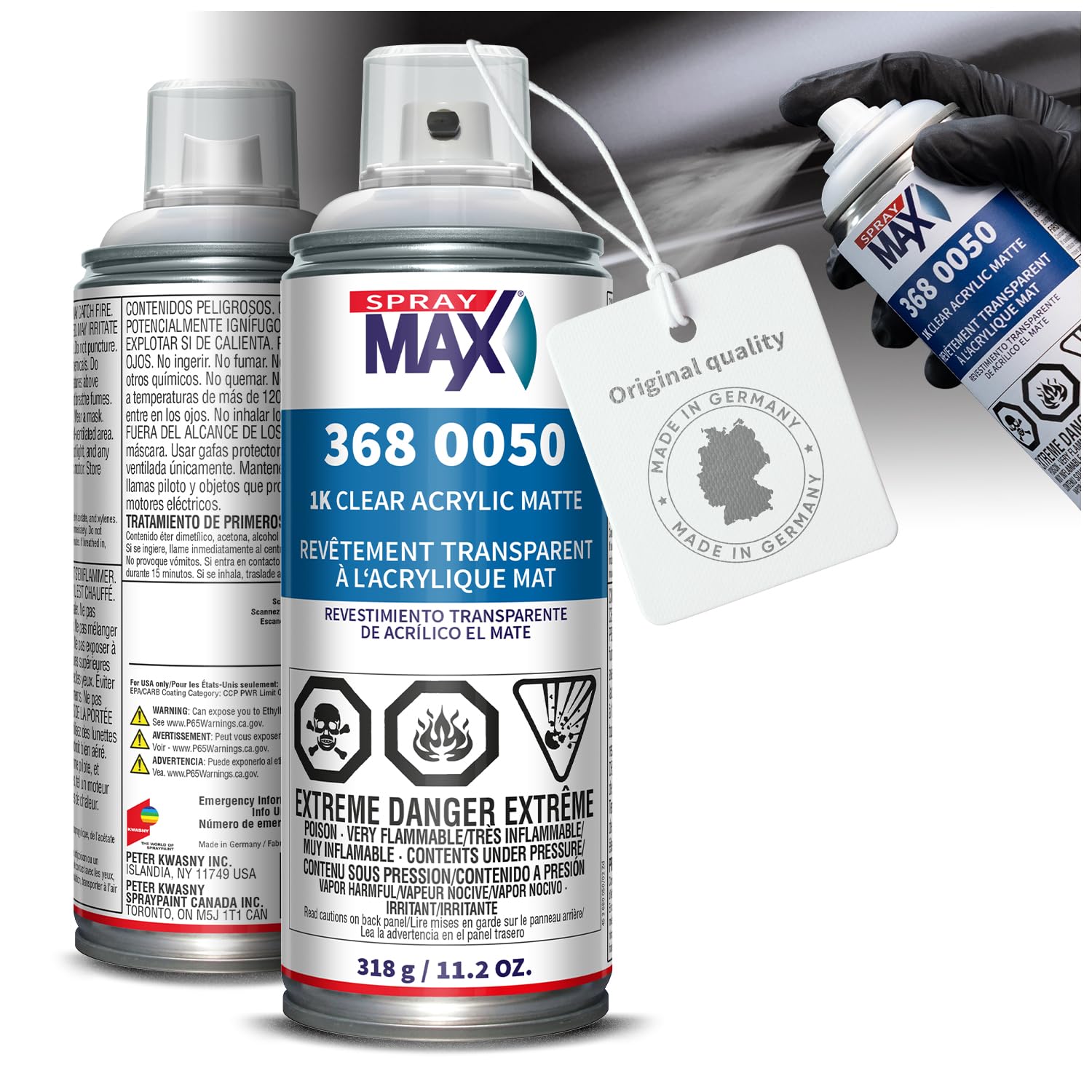 SprayMax 1K acrylic matte clear coat aerosol can