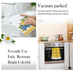 Spring summer floral towel set for kitchen and bath