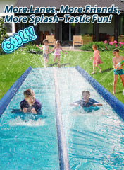 Spring Water Slip and water Slide with dual sprayers in action
