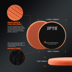 SPTA blue T60 moderate-cut polishing pad for DA polisher