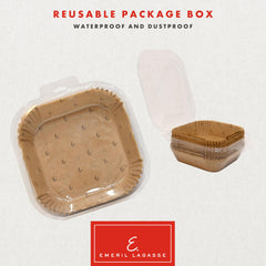 Solid bottom parchment liners for Emeril Lagasse air fryer baskets