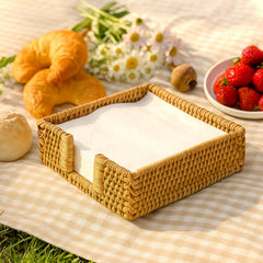 7.08 x 7.08 x 2.36 inch napkin holder rattan