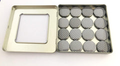 Square window tin box packaging for magnets