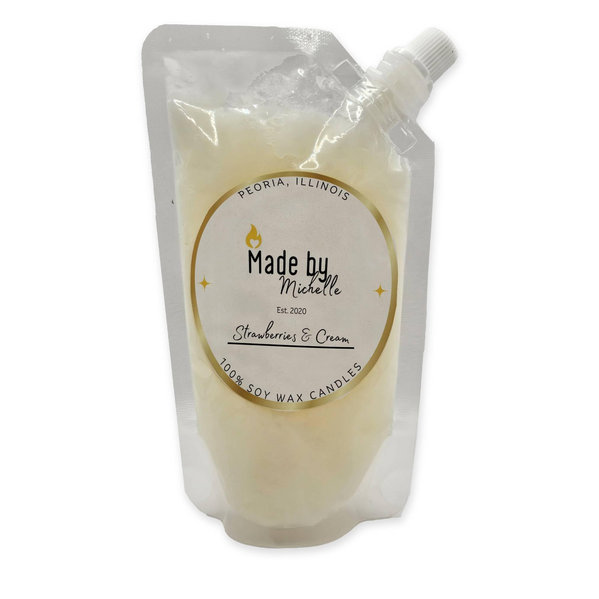 Squeezable Wax Melts Strawberries and Cream 8oz large pouch
