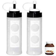 Squeeze bottles compatible with Nutella in a 2 pack