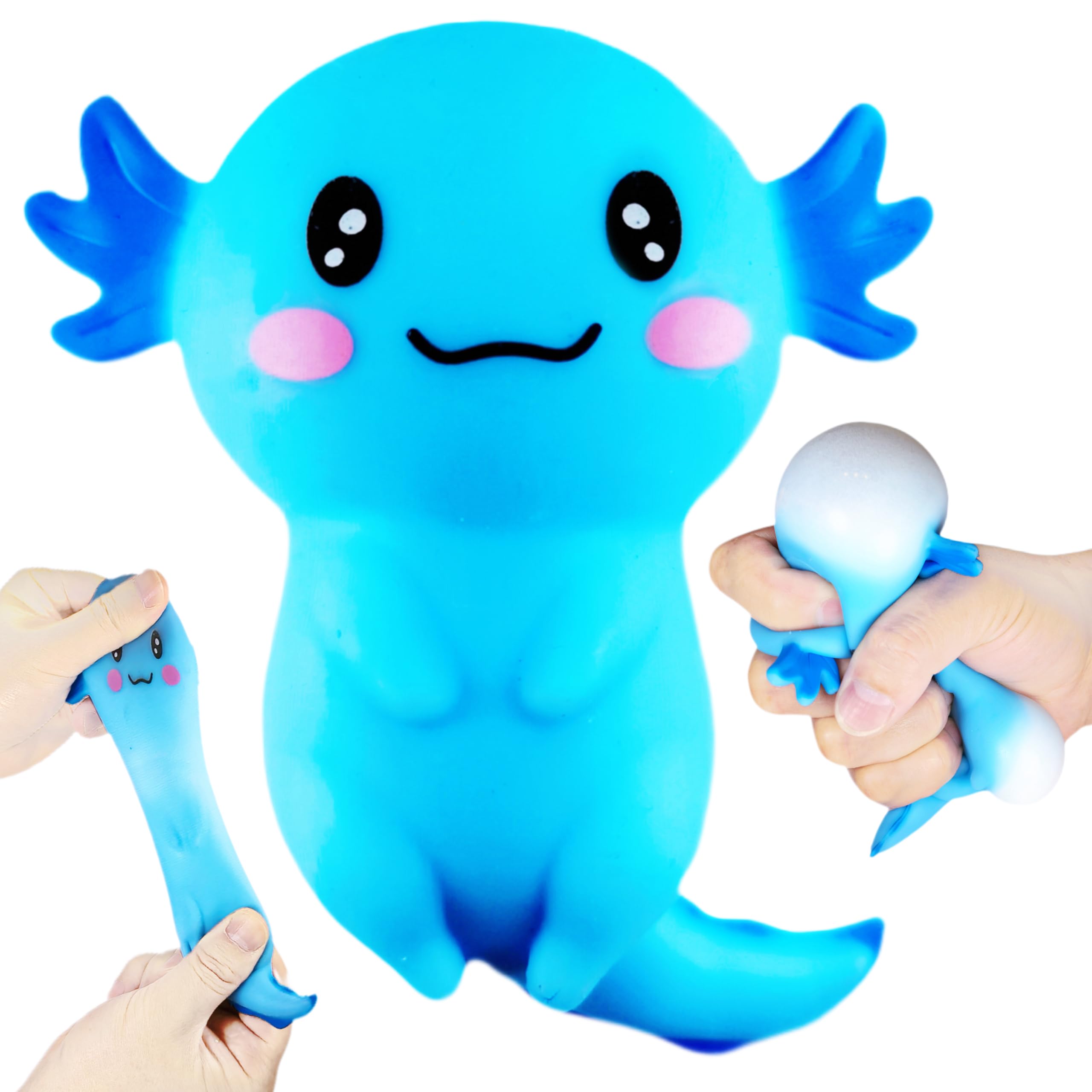 Blue squishy animals stress ball figurine front view
