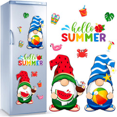 Sratte 9 Pcs holiday gnomes refrigerator magnets set on fridge