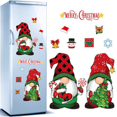 Sratte Christmas Refrigerator Magnets set with gnomes and holiday motifs