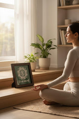 Sri Yantra Frame sacred geometry design in wood frame
