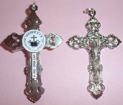 Authentic 3rd class relic cloth fragment on cross