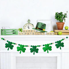 St Patrick's Day decorations felt pom banner shamrock garland