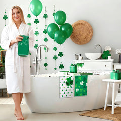 St Patricks Day dish towels green shamrock decorative design