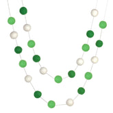 St Patrick's Day felt garland 6ft length with 24 wool balls