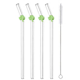 St Patrick's Day glass straw with shamrock design