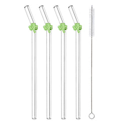 St Patrick's Day glass straw with shamrock design