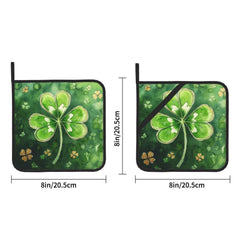 St Patrick's Day green pot holders with pocket option