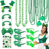 Shamrock beads necklace set from St Patricks Party Favors 29Pack