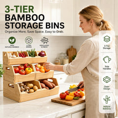 Stackable onion potato storage bins