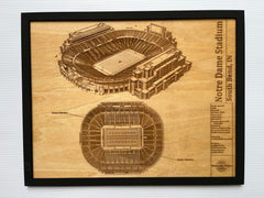 Stadium blueprint wall art wood engraving 14x11