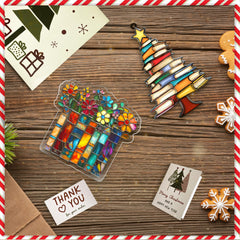 Stained glass book ornament Book Tree display