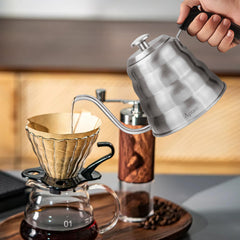 Induction compatible stove top kettle with gooseneck spout