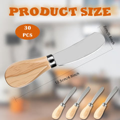 Stainless steel blade spreaders with wooden handles