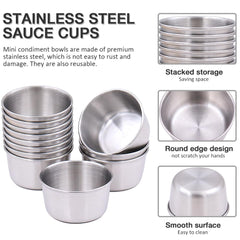 Dipping cups with top diameter 2.16in bottom 1.77in height 1.18in