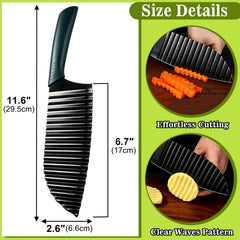 Stainless steel crinkle cut knives durable for daily use