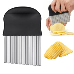Stainless steel crinkle cutter blade with PP handle for vegetables