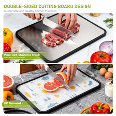 plastic side for fruits vegetables bread on cutting board