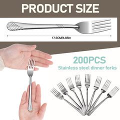 Dinner forks 7 inches long 18x2.5cm in stainless steel