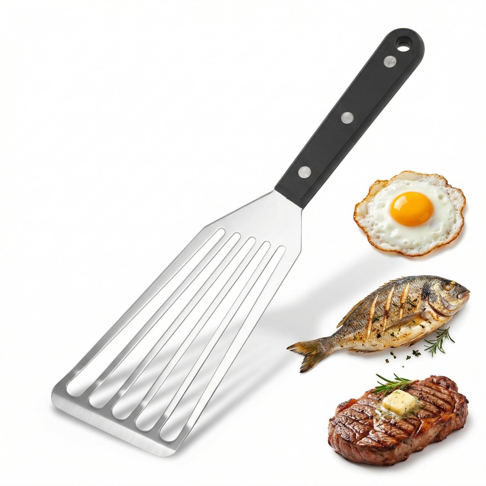 Stainless steel fish spatula 12.2 inch blade