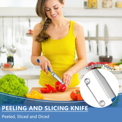 Stainless steel fruit and vegetable knife suitable for kitchen tasks