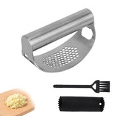 stainless steel hand garlic rocker presser