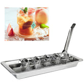 Stainless steel ice cube tray with 18 slots