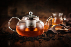 Borosilicate glass teapot designed for blooming tea
