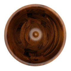 Walnut wood mixing bowl compatible with 4.5 and 5 quart KitchenAid tilt-head models