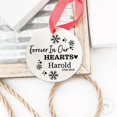 Ornament size 2.5 by 2.5 inches for tree display