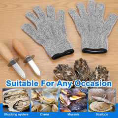 Complete oyster shucking kit for oysters clams and mussels