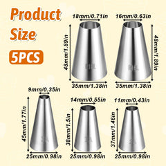 round hole piping tips in stainless steel