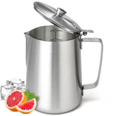 Stainless steel pitcher with lid 67 oz capacity