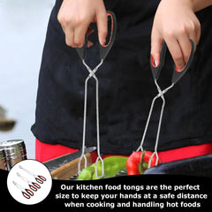 Dishwasher safe stainless steel scissor tongs 3 pcs