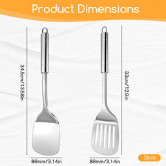 Solid cooking spatula from stainless steel set