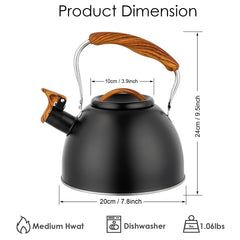 3 L capacity kettle for coffee and tea on stove top